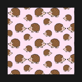 Cute little  hedgehogs in pink love T-Shirt