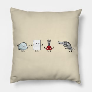 Rock, Paper, Scissors, Gun I win Pillow