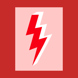 Red and White Triple Lightning Bolt on Pink T-Shirt