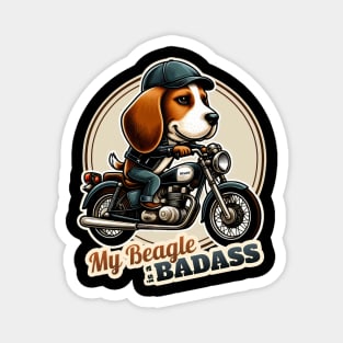 Beagle Biker Magnet