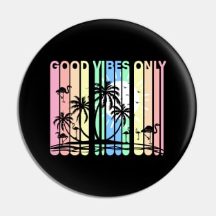 Good Vibes Only, Paradise Island Silhouette Design Pin