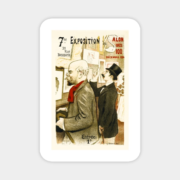 EXPOSITION DU SALON DES CENT December 1894 by Artist Frédéric-Auguste Cazals Magnet by vintageposters