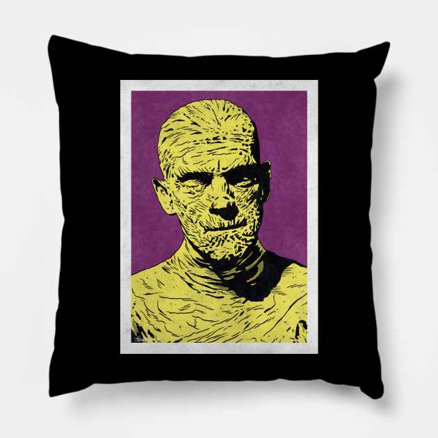 THE MUMMY (Pop Art) Pillow by Famous Weirdos