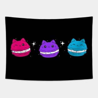 Androgynous Pride Flag Lgbtqia Cute Cat Kawaii Macaron Tapestry