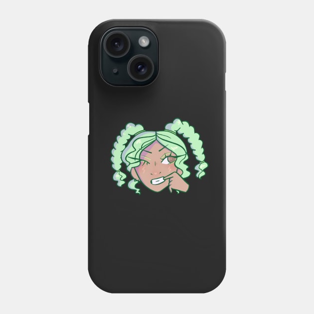 Green Haired Girl Phone Case by novembersgirl