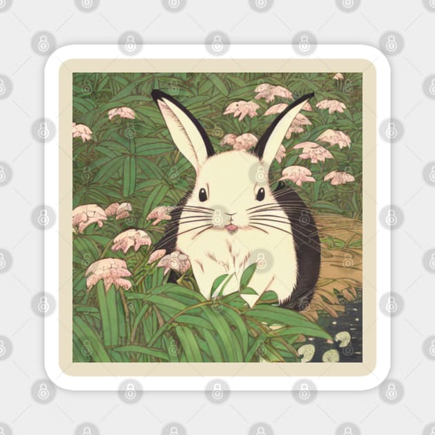 Funny White Mini Rex Rabbit American Bunny Cute Giant Bunny Mom Magnet by wigobun