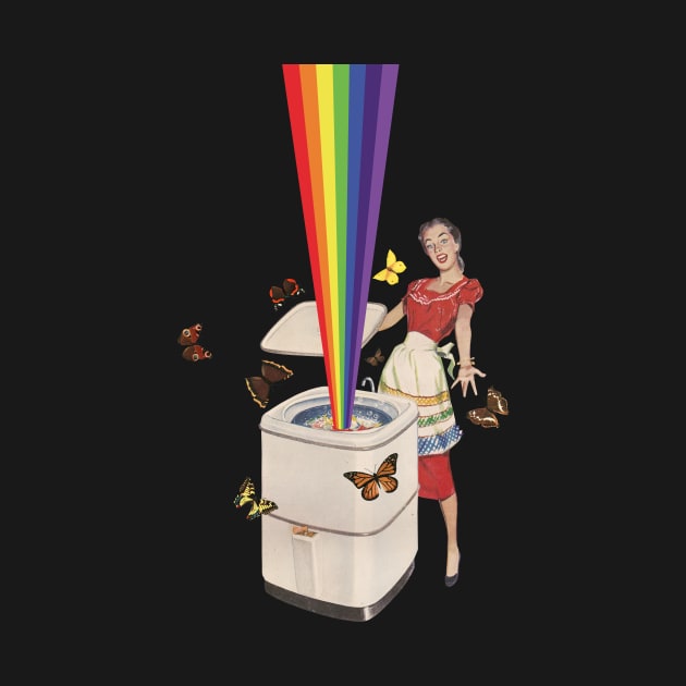 Rainbow Washing Machine by LennyCollageArt