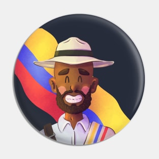 Afro Colombian Dad Watercolor Pin