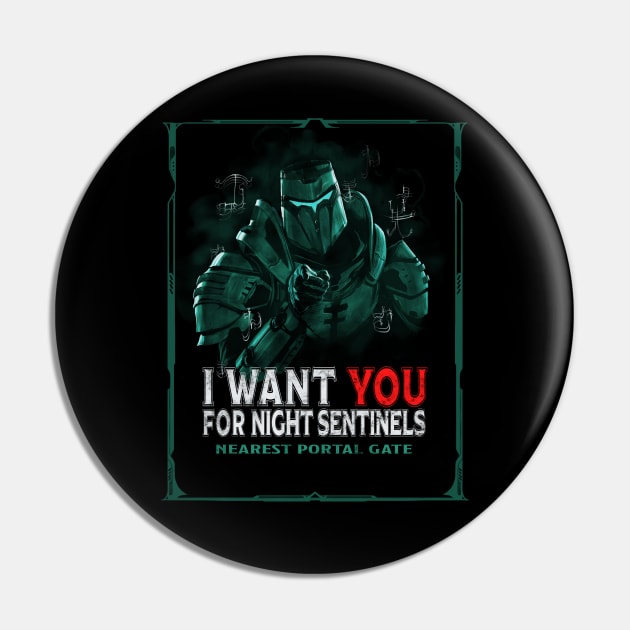 Join the Night Sentinels Pin by WOVENPIXLS