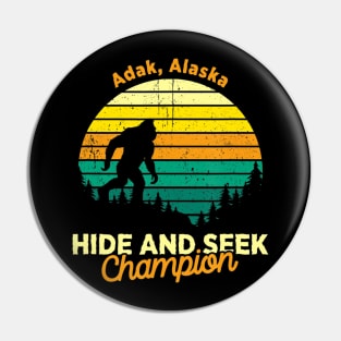 Vintage Adak, Alaska Mountain Hiking Souvenir Print Pin