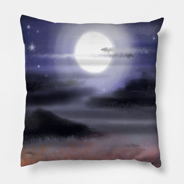 MoonLight Nightsky Pillow by RebelJediDude