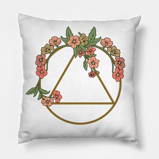 Floral AA Symbol Pillow