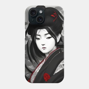 Beaux Animes Art, Ukiyo-e Japanese Anime Girl with traditional uniform  Illustration Design Phone Case