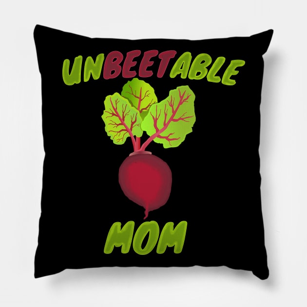 Unbeetable Mom Beet Design Pillow by TheLostLatticework