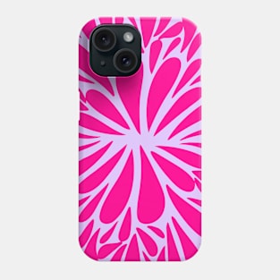 Retro abstract floral burst - magenta and violet Phone Case