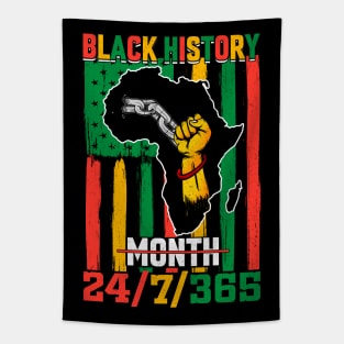 Black History month 24/7/365 African American Black History T-Shirt Tapestry