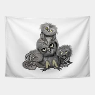 Owl Family Tapestry