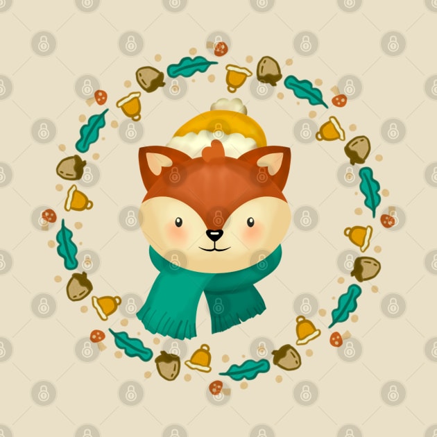 Christmas Fox Wreath by i am Cuta