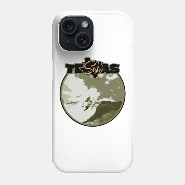 Texas-Style Surfer in neutral green colors Phone Case by CamcoGraphics