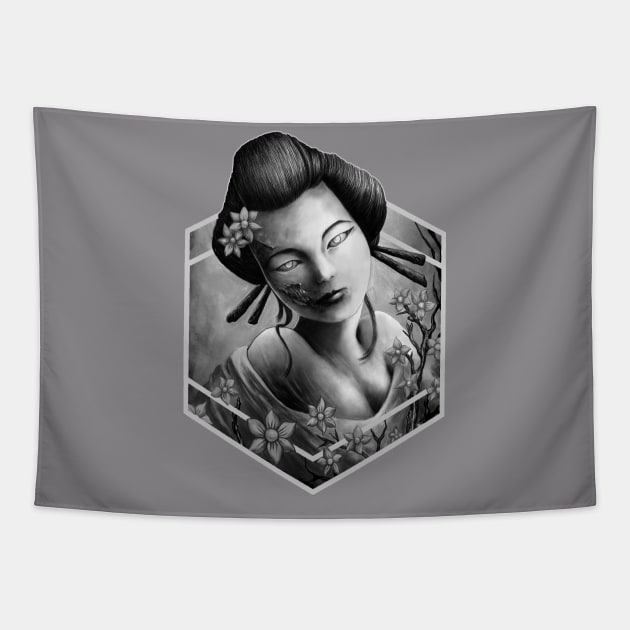 Sakura Geisha Tapestry by asulokal