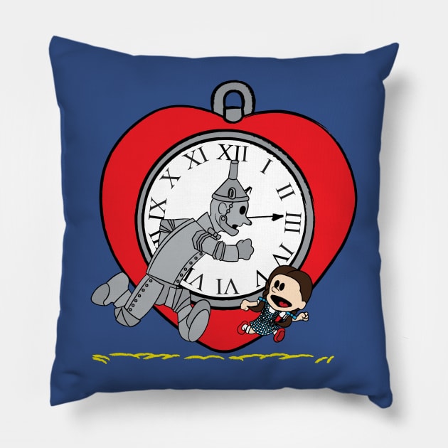 Lets see the Wizard! (Tin Man & Dorothy) Pillow by Leidemer Illustration 