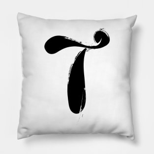 T letter typeface Pillow