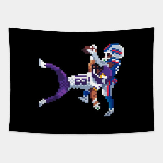 justin jefferson 8bit Tapestry by Roti Kodok Art