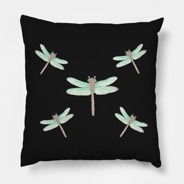 Dragenfly Pattern Sticker Pillow by ColorsHappiness