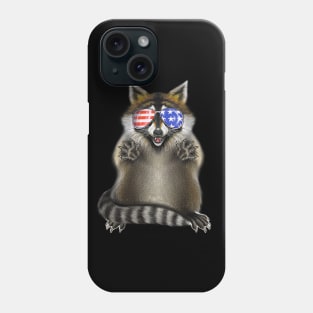 Raccoon with American sunglasses Phone Case