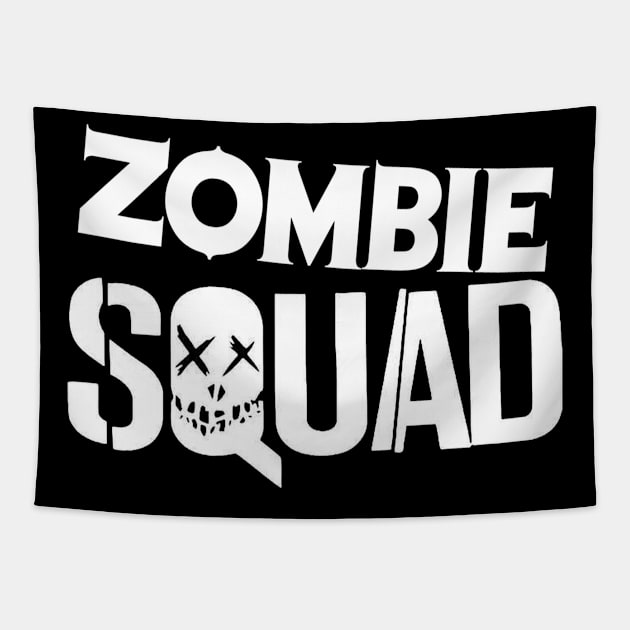 ZOMBIE SQUAD Logo (White) Tapestry by Zombie Squad Clothing