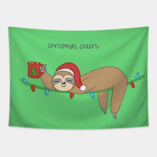 Christmas Cheer Sloth Tapestry