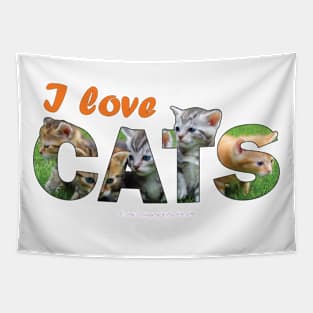 I love cats - kittens oil painting word art Tapestry