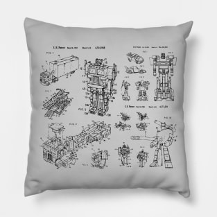 Tranformers With Optimus Prime, Autobot and Decepticon Patent Image Pillow