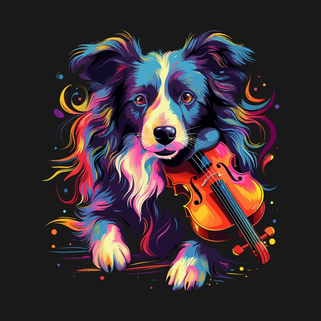 Border Collie Playing Violin by JH Mart