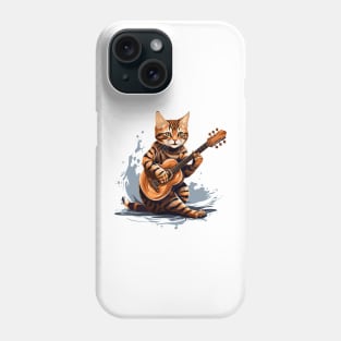 Bengal Cat Playing Guitar Phone Case