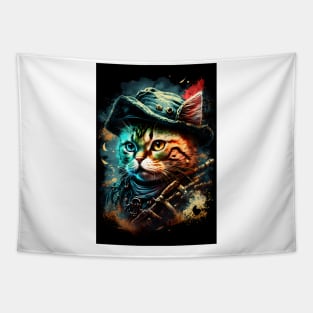 Pirate Cat Painting Tapestry