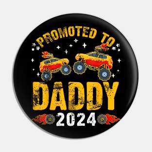 Promoted To Daddy Est 2024 Monster Trucks Dad To Be Pin