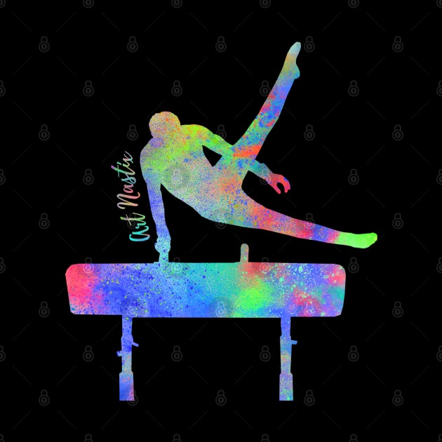 Male Gymnast Silhouette Art - Pommel Horse by Art Nastix Designs