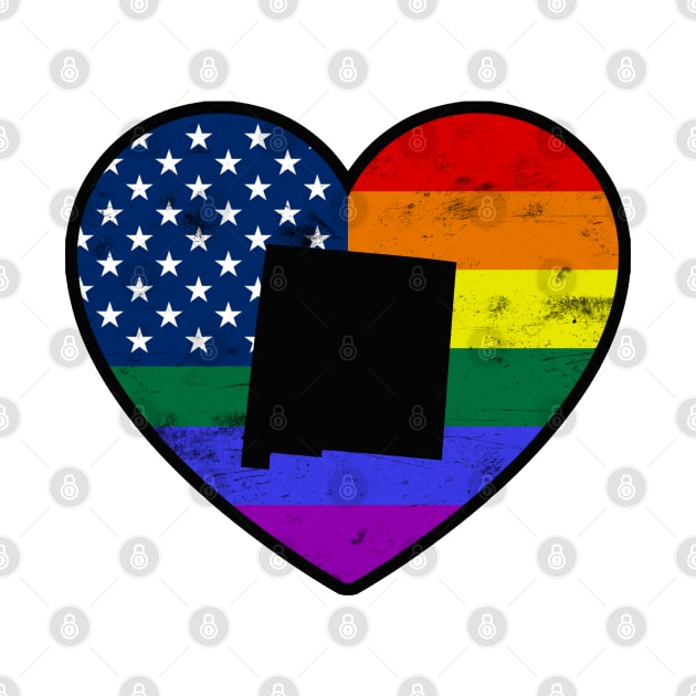 New Mexico United States Gay Pride Flag Heart by TextTees