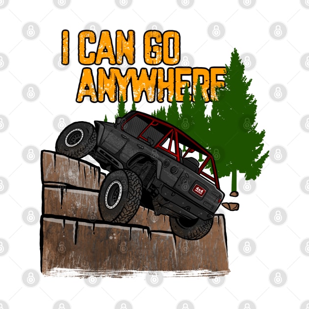 Grey Jeep Flex I Can Go Anywhere by 4x4 Sketch