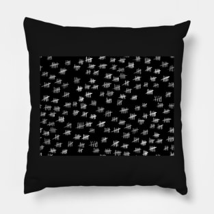 Anticipiating countdown - white on black Pillow