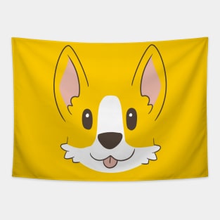 Cute Corgi Face Tapestry