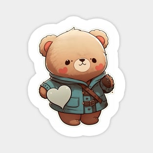 Cute Bear Cartoon Adventurer Adorable Kawaii Animal Magnet