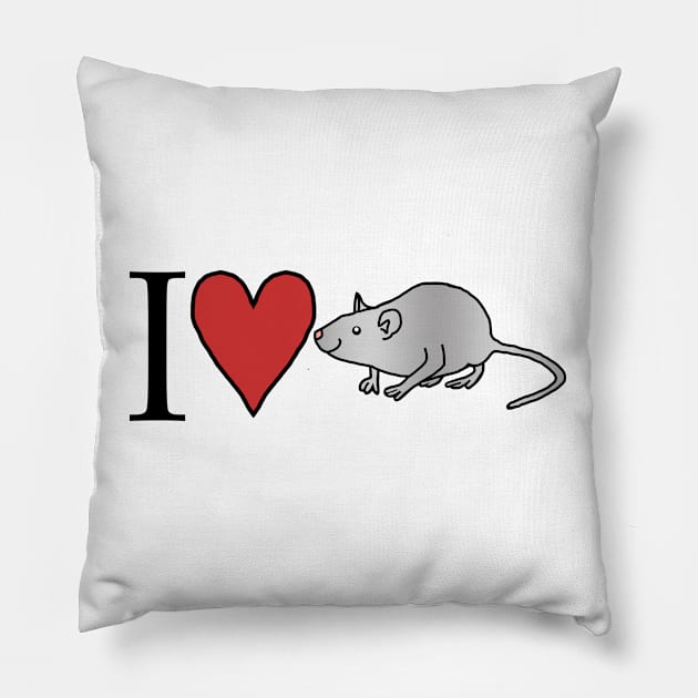 I love Rats Pillow by ellenhenryart