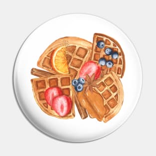 Belgian waffles and berries composition Pin