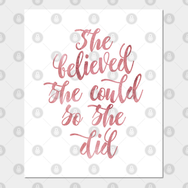 She Believed She Could So She Did Rose Watercolor Women Gifts