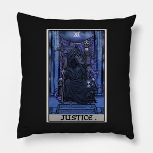 Justice Tarot Card Grim Reaper Halloween Gothic Gift Pillow