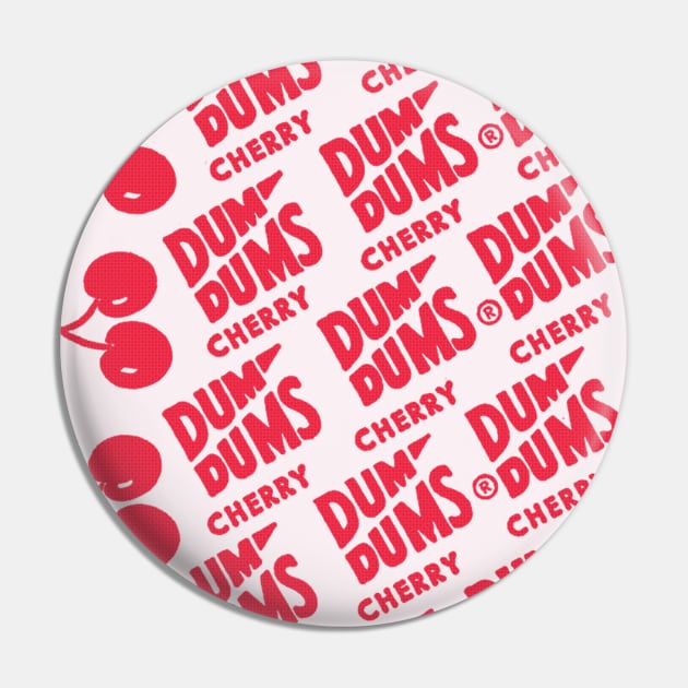 Cherry Dum Dums ∆ Halftone Retro Design Pin by CultOfRomance