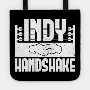 White Indy Handshake Logo Tote