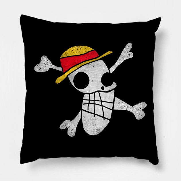 Mugiwara Jolly Roger (Luffy Version) Pillow by VanHand